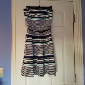 White House Black Market Strapless Stripe Dress
